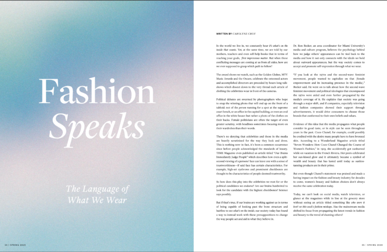 Fashion Speaks, The Language of What We Wear